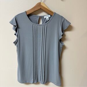 Calvin Klein Women's Gray Pleated Blouse